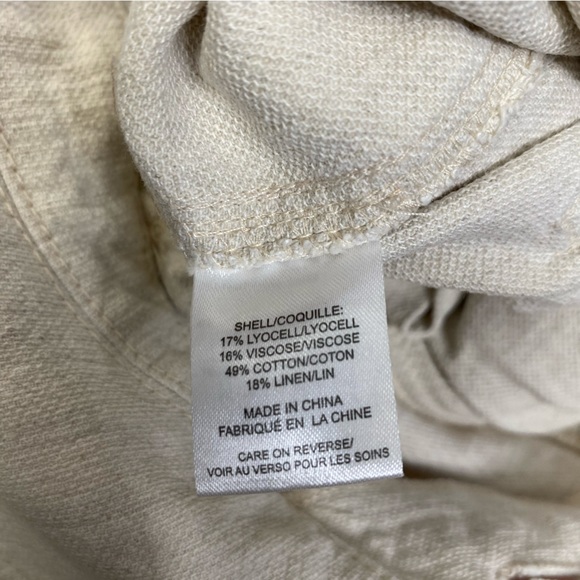 DIVINE HERITAGE XS Raglan Sleeve Utility Button-Down Jumpsuit Beige Linen Blend - Picture 11 of 16